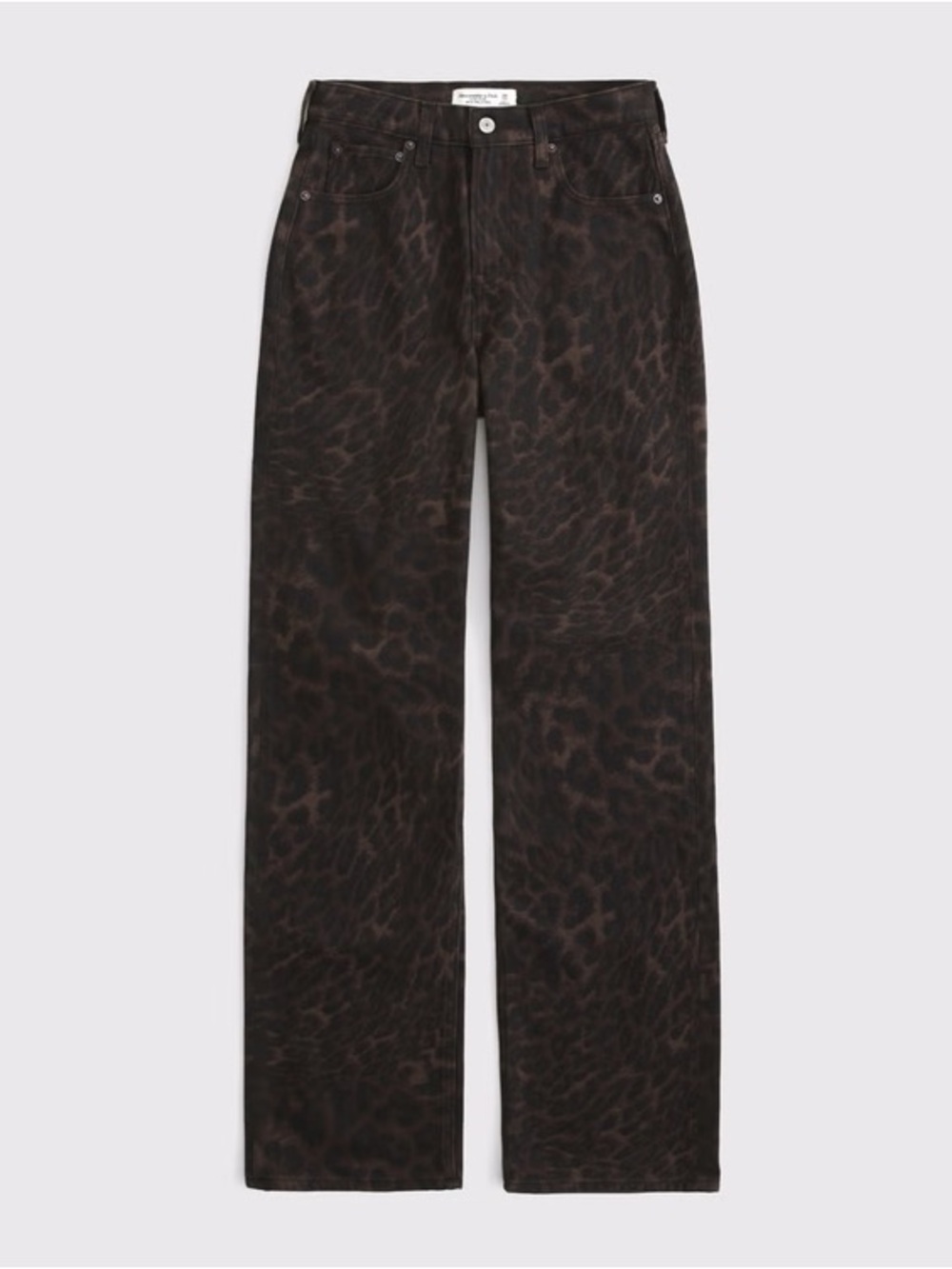 Abercrombie Curve Love High Rise 90s Relaxed Leopard Print Denim